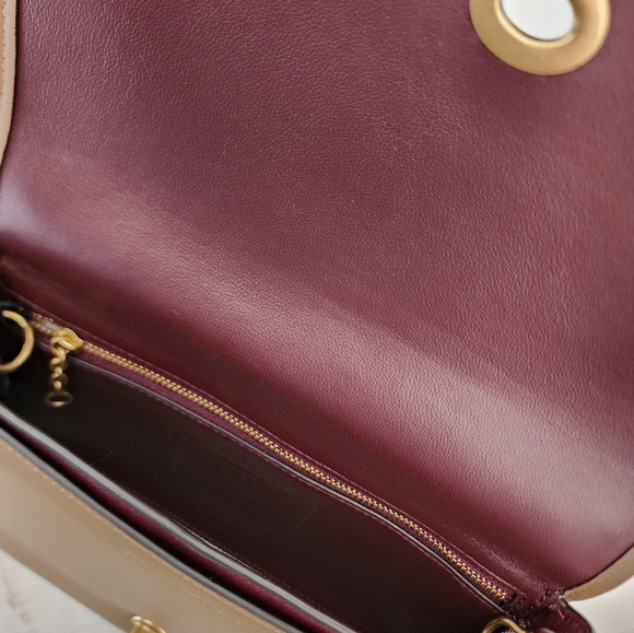 Coach Colorblock Dinky Glovetanned Leather Color: Chalk Multi - Picture 6 of 9